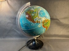 Antico Globo Terrestre Luminoso Vintage Ufficio Lampada Scuola Anni 1970