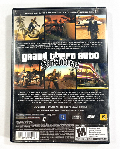Grand Theft Auto San Andrea Sony PlayStation 2 Black Label With Manual Tested - Picture 2 of 8