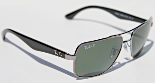 RAY-BAN RB3483 POLARIZED Sunglasses Gunmetal/Green Gray 004/58 NEW - Picture 2 of 9