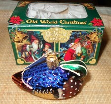 Old World Christmas Tree Ornament Glass Colorful "WOOD DUCK" 2004 Merck Family