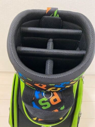 Psycho Bunny Golf Caddy Bag 9 pollici MULTIPLO TIPO nero 5 divisori PBMG2FC2 Giappone NUOVO - Foto 6 di 6