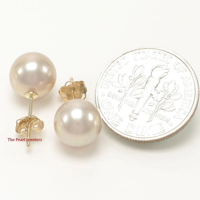 AAA 8–8.5 mm High Luster Lavender Cultured Pearl Stud Earrings - Image 3 of 4