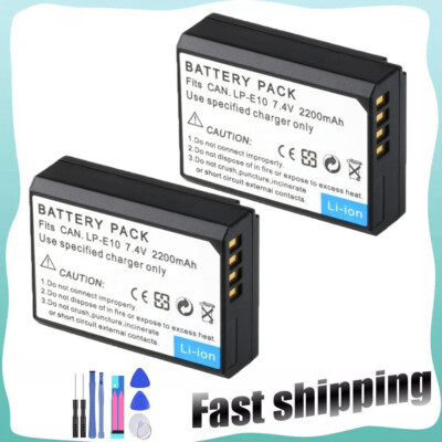 2x NEW FOR Canon Camera LP-E10 Battery Pack for canon T7 T6 T5 T3 LC-E10
