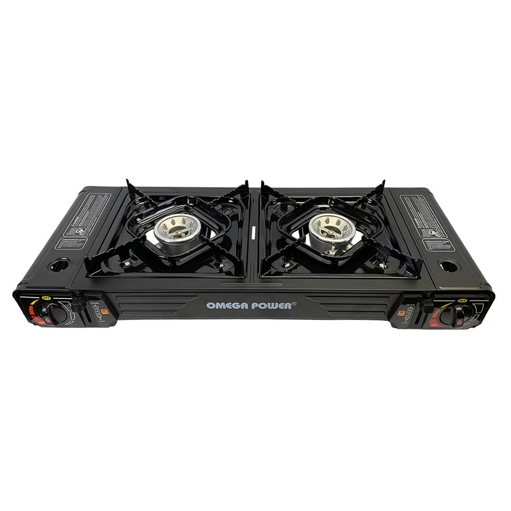 Electric Auto Ignition Butane Stainless Steel Portable Double Burner Stove  | eBay