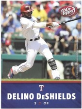2018 Texas Rangers Dr. Pepper Delino DeShields Postcard SGA