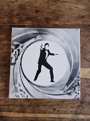  James Bond ''Gun Barrel'' Kunstwerk auf Leinwand minimalistisches Design ungerahmt 