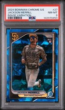 2024 BOWMAN CHROME SAPPHIRE EDITION IMAGE VARIATION #27 JACKSON MERRILL RC PSA 8