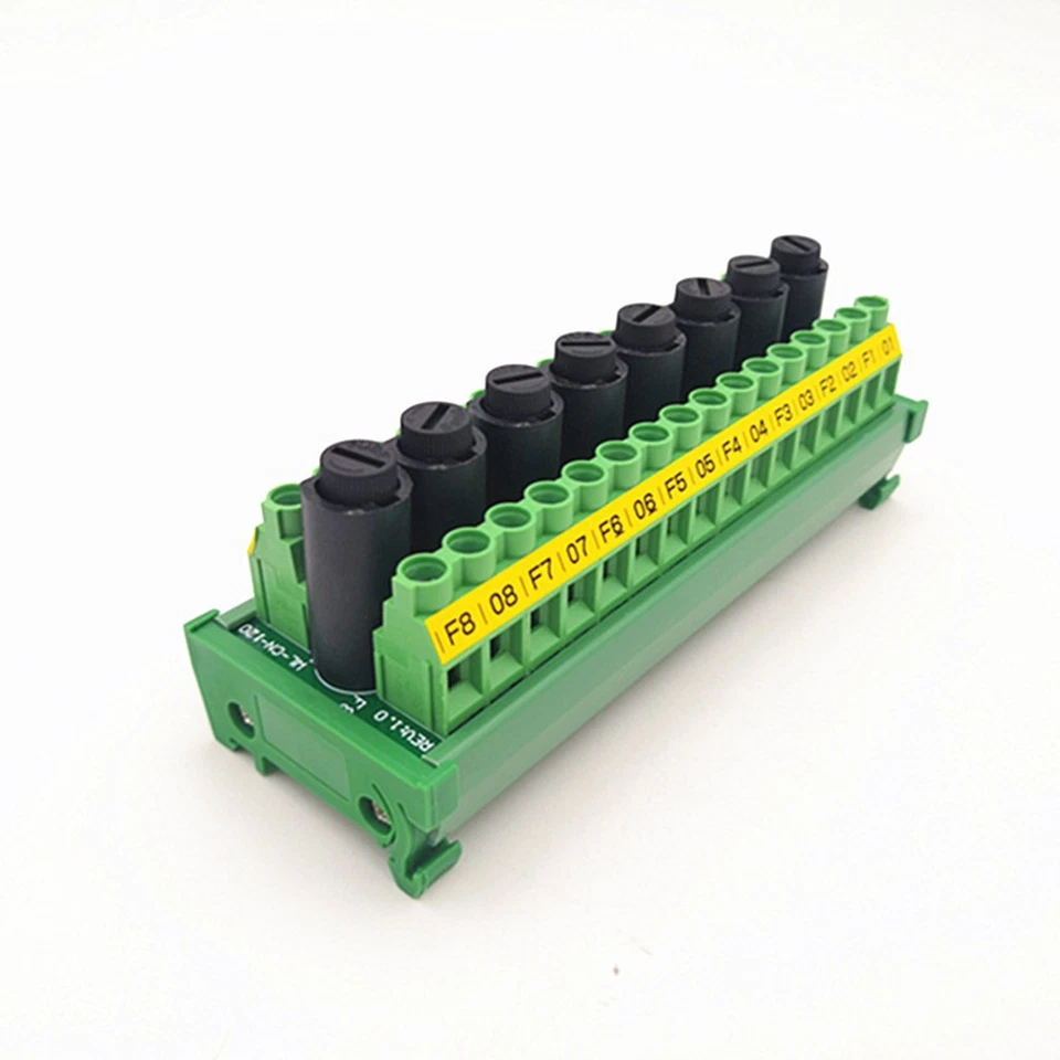 DIN Rail Mount 8 Channel Fuses 16 Position Terminal Block Distribution Module - Image 3 of 4