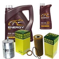 Inspektionspaket 6L Mannol 5W-30 FüR Mercedes W202 C 180 R170 230 Kompressor 200