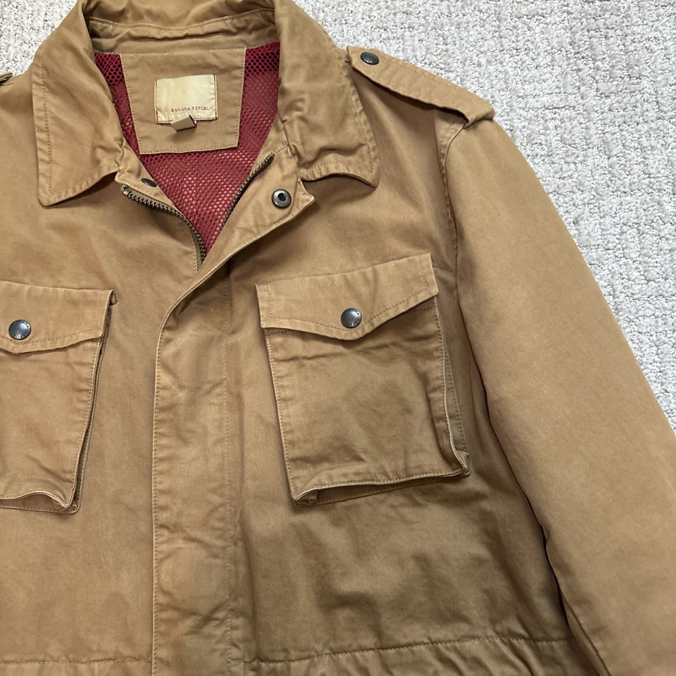 Chaqueta Banana Republic Heritage para hombre tostada, grande, cremallera Foto 4 de 4