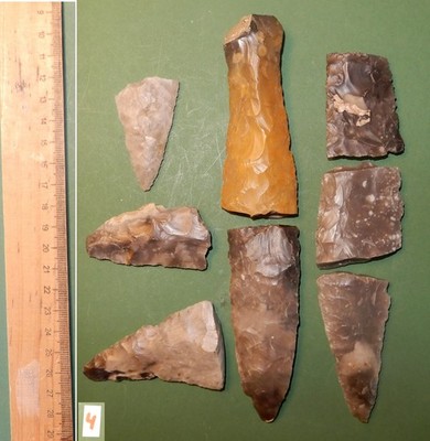 Broken daggers, spear points & sickles:  DANISH STONE AGE tool from NEOLITHIC