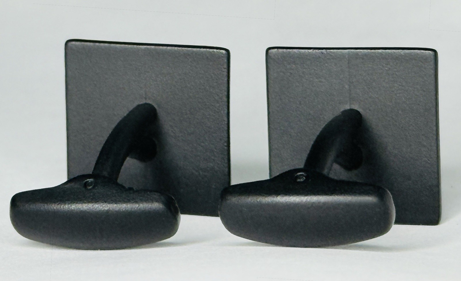 Vintage Solid Black Textured Cufflinks Classic Lu… - image 2