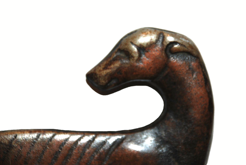 GREYHOUND DOG Whippet Bronze Ashtray Stand Handle Art Deco Hood Ornament 1920's - Picture 12 of 13