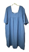 Vermont Country Store Denim Midi Dress/Mumu Women’s 3X 100% Cotton USA Pockets