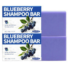 2 Pcs Blueberry Fields Shampoo Conditioner Bundle Bars for Men and Women,Gentl