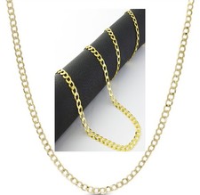 Solid 18K Gold Filled Tarnish-Resist 5mm Wide Flat Curb Link Chain Necklace G70G