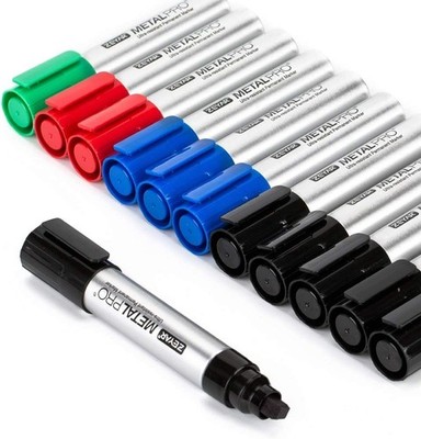Permanent Markers, JUMBO Size, Aluminum Barrel, Set of 12, Premium Waterproof &