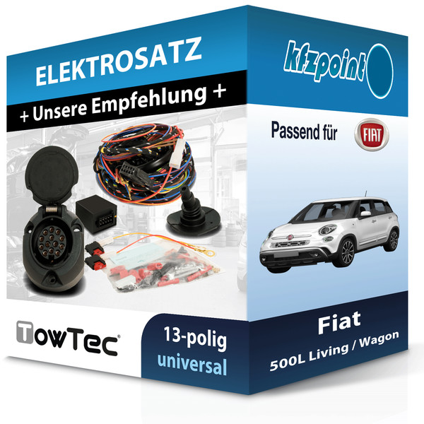 für Fiat 500L Living / Wagon 06.2017-Jetzt Towtec E-Satz 13Polig Universell NEU-image