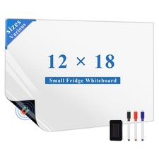 Magnetic Dry Erase Fridge Board 12 x 18 in with Markers and Eraser
