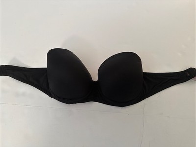 Victoria s Secret PINK Brand BLACK multi-way strapless padded push up bra 34D