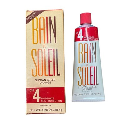 Bain De Soleil Vintage Suntan Gelee Orange SPF 4 Sun Protection 3-1/8 oz Tube