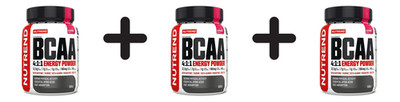 3 x Nutrend BCAA 4:1:1 Energy Powder, Raspberry - 500g (49,97 EUR/kg)