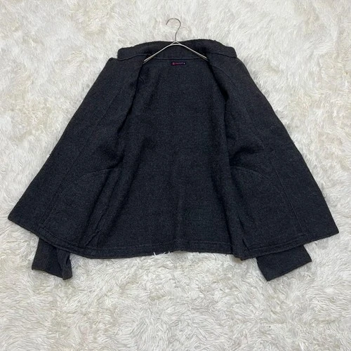 45rpm Charcoal Wool Mock Neck Collarless Jacket Embroidered Japan Size 3 image 15