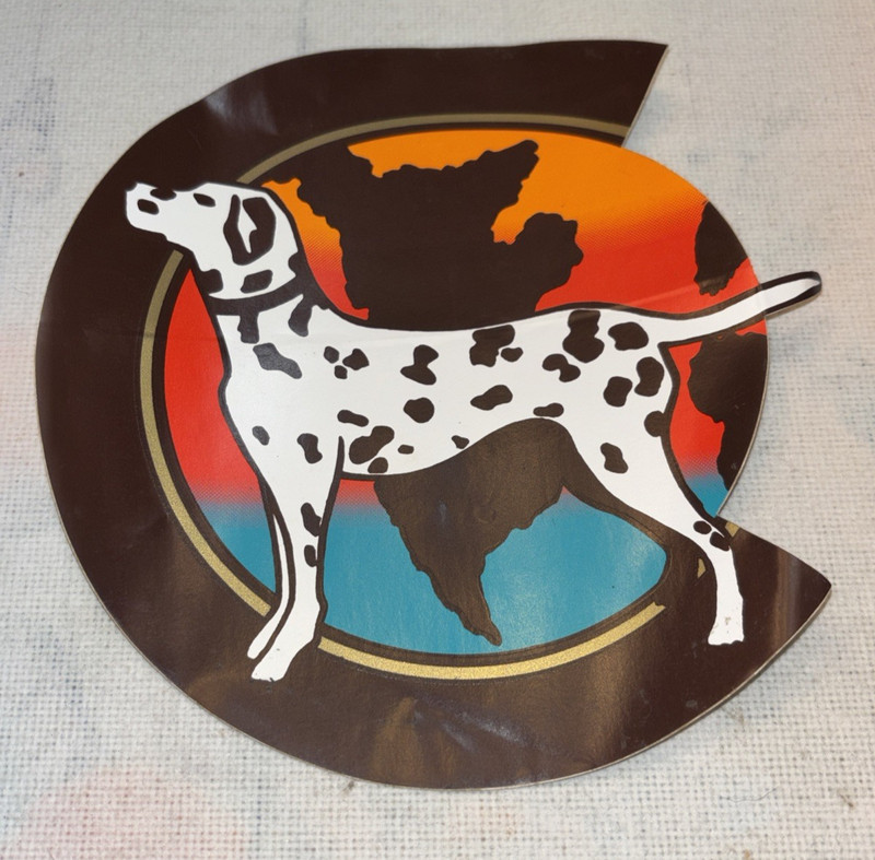 Vintage Coachman Travel Trailer Sticker Decal Dog