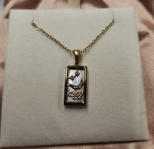Louise Carter 14K Gold Plated The Moon Tarot Card Pendant Necklace 17.75"+2"