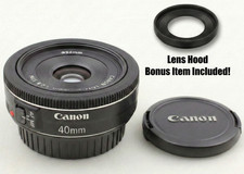 Works Perfectly MINT w/Hood Canon EF 40mm f/2.8 STM Macro Pancake Lens JAPAN