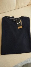Brand New Navy Hugo Boss Knit Crew Neck Long Sleeves Men's Sweater. Size Medium