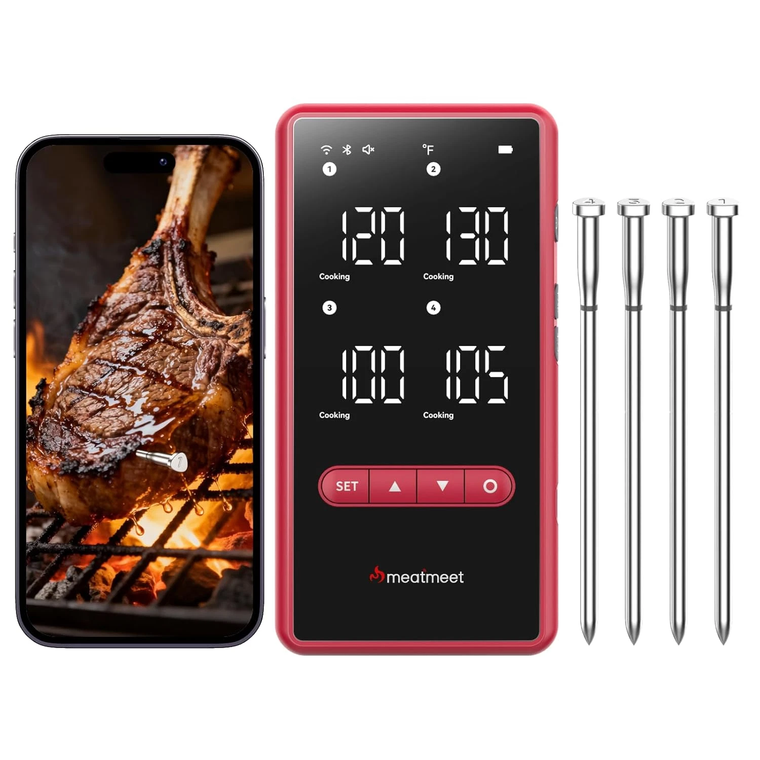 Z Pro Wireless Bluetooth Meat Thermometer with 6 Sensors & WiFi Range
Opens in a new window or tab