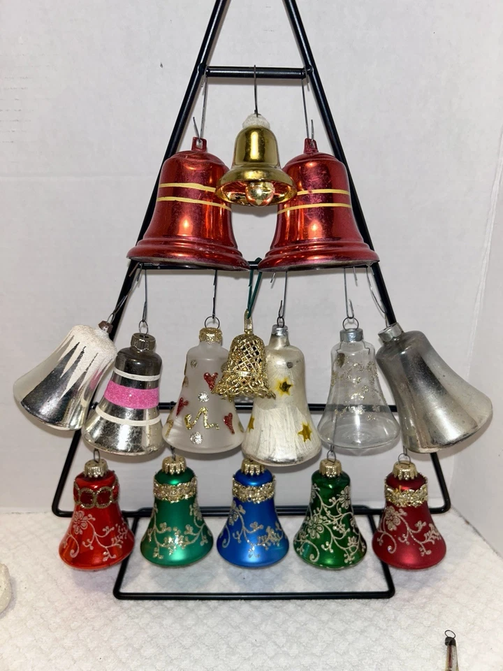 15 VTG 1950s Shiny Brite Mercury Glass Stripes Mica 3" Filigree & Unbreakable - Image 3 of 4