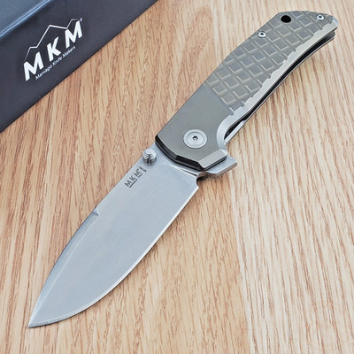 MKM-Maniago Knife Makers Folding Knife 3.5'' M390 Steel Blade Titanium Handle