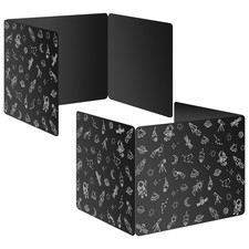 Black 2-Pack Desk Dividers for Students Space Waterproof Plastic Study Carrel