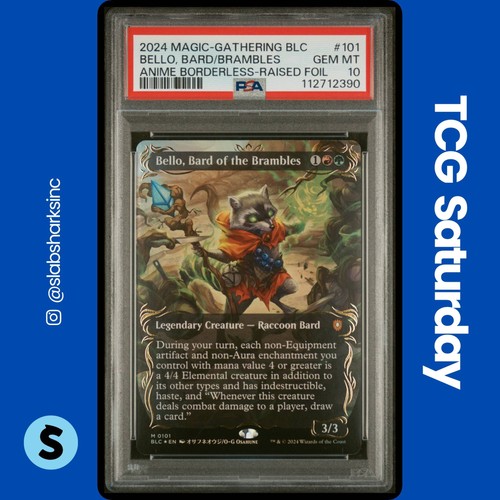 2024 MAGIC THE GATHERING #101 BELLO BARD OF BRAMBLES ANIME BL RAISED FOIL PSA 10