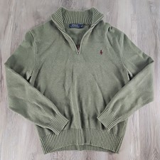 Men  s Jumper Sweater Polo Ralph Lauren Green Heather Burgundy Pny Vintage Size M