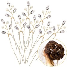 8 PCS Gold Hair Pins for Women's Wedding Bridesmaids Bridal Hair Accessories