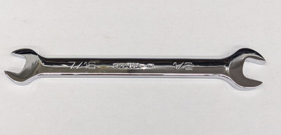 Wright Tool 1/2'' x 7/16'' Open End Wrench Full Polish 1316 USA - Life Warranty