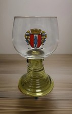 Vintage Roemer grüner Bienenstock Stiel Weinglas Deutsches Wappen Kaiserslautern 