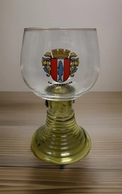 Vintage Roemer grüner Bienenstock Stiel Weinglas Deutsches Wappen Kaiserslautern 