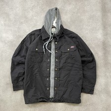 Dickies Field Jacket Mens Small Full Zip Workwear Military Field Shacket, Black