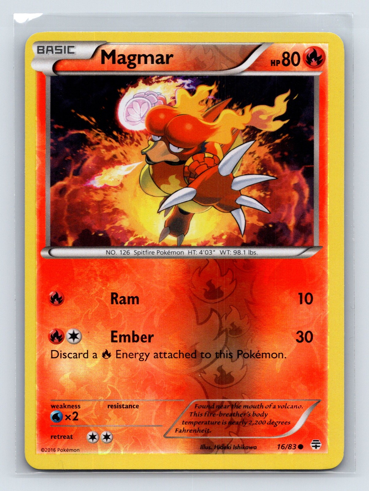Magmar Generations #16/83 Common, Reverse Holo Lightly played
