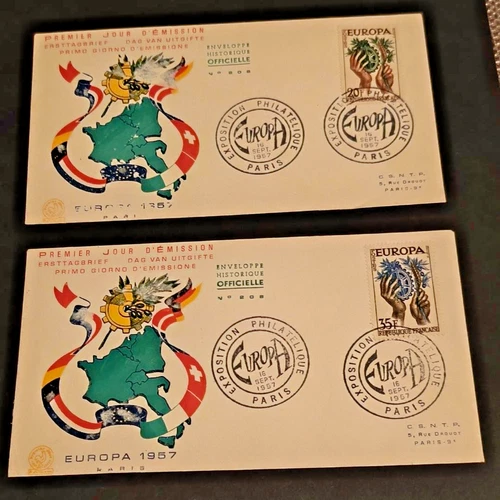 France 1957 Europa Issue on Two  First Day Covers