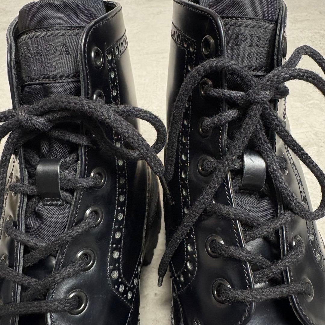 PRADA Commando Sole Boots, Leather, Black, Unisex, US7.5, From Japan, y9746 thumbnail 4