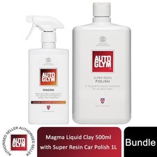 Autoglym Super Resin Car Polish 1L with Magma Liquid Clay 500ml Bundle