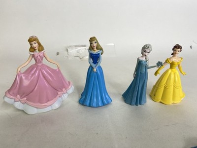 Disney Princess Cinderella Aurora Elsa Belle Figures Toy Lot of 4 Cake Toppers