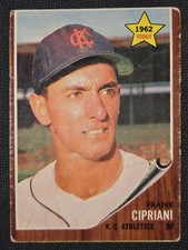 1962 Topps Frank Cipriani #333 RC Rookie Kansas City Athletics KC Vintage Card. rookie card picture