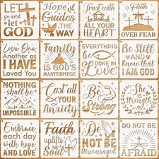 16 Pcs Christian Inspirational Stencils Bible Verse Motivational Quotes Word