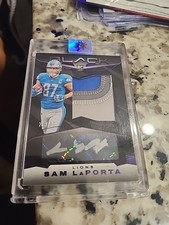 Sam LaPorta 2023 Panini Black Rookie 3 Color Patch Auto 28/99 RPA RC Lions 